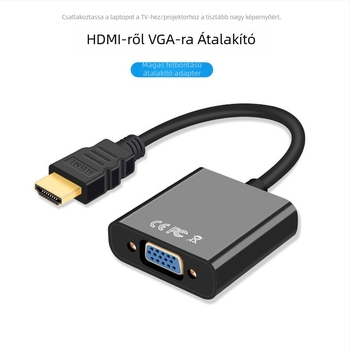 HDMI–ről VGA-ra adapter, modell B7, HDMI interfész, 25 cm hosszú, rézbevonatú acélmag