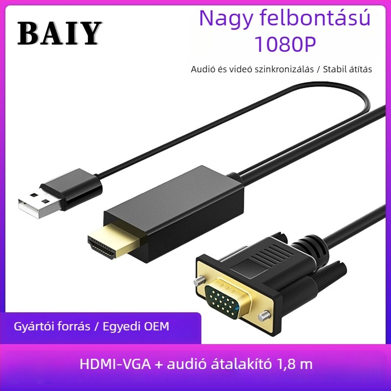 HDMI-től DP-ig és Type-C-hez átalakító kábel, patch kábel, rézmaggal, modell H147, egyfejű csatlakozó, adatátviteli sebesség 120