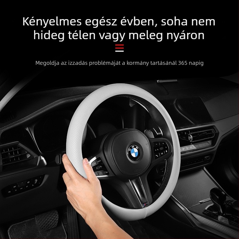 Rugalmas szilikon kormánykerék fedél, Ice Silk felület, négy évszakos univerzális illeszkedés