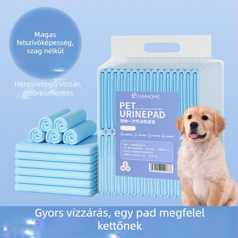 KIMHOME Állatpelenka alátétek – egyszer használatos, nedvszívó alátétek kutyáknak és macskáknak, nem szövött anyagból, 100 darab, magáncímke elérhető