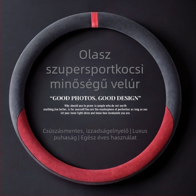 Velúr bőr kormánykerékvédő, univerzális egész éves használatra, csúszásmentes, lélegző, kopásálló