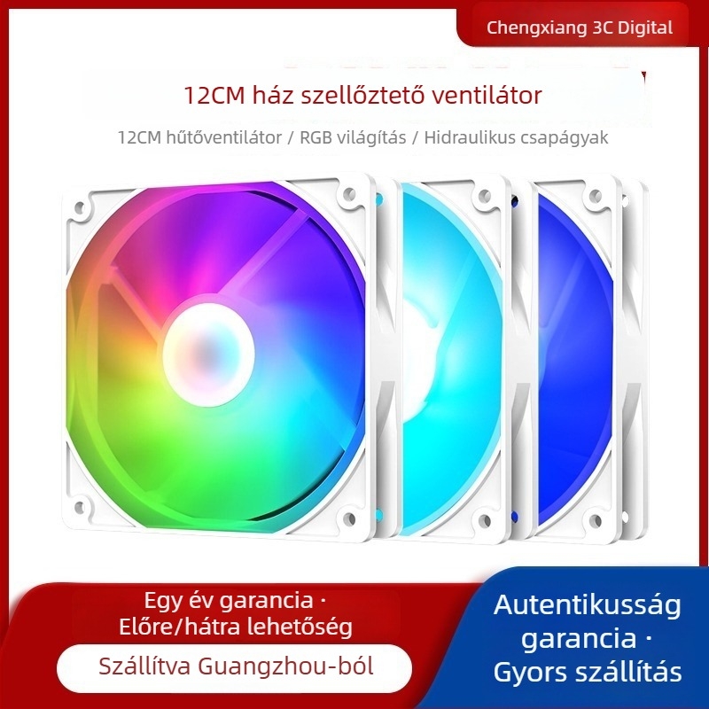 Notebook hűtőventilátor RGB világítással, laptopházhoz, légáramlásos hűtés