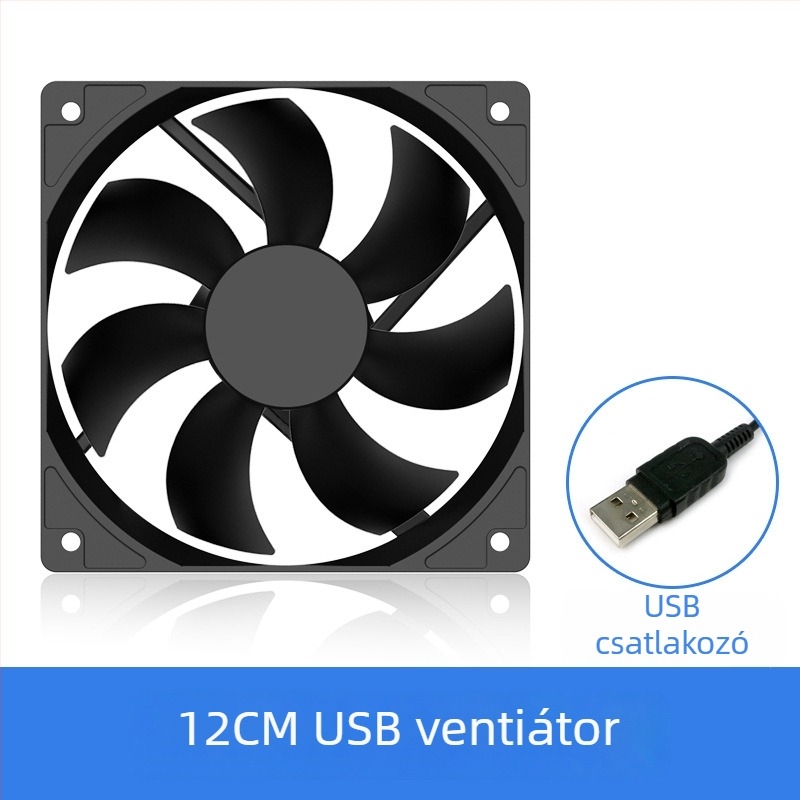 Notebook USB hűtőventilátor (ABS, hidraulikus csapágy, 1200 rpm, 18 dB, USB 1)