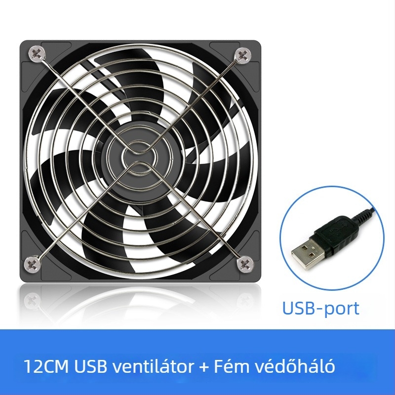 Notebook USB hűtőventilátor (ABS, hidraulikus csapágy, 1200 rpm, 18 dB, USB 1)