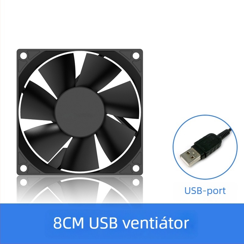 Notebook USB hűtőventilátor (ABS, hidraulikus csapágy, 1200 rpm, 18 dB, USB 1)