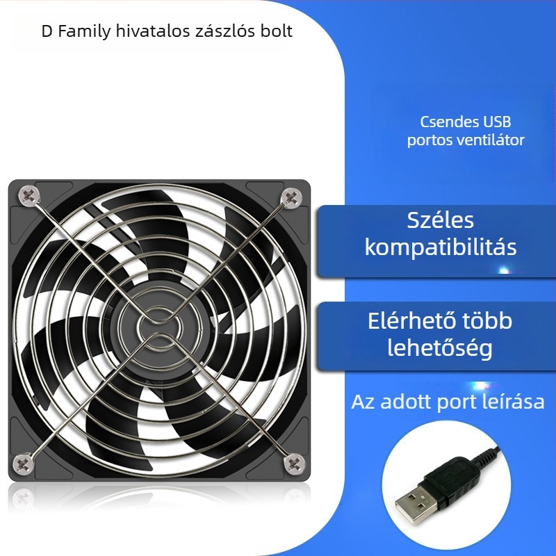Notebook USB hűtőventilátor (ABS, hidraulikus csapágy, 1200 rpm, 18 dB, USB 1)