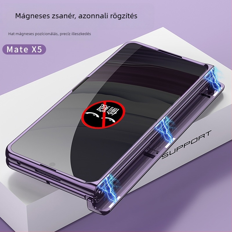 Huawei MateX5 átlátszó TPU tok elektroplátolt felülettel, a hajtogatható kijelzőhöz, beépített kijelzővédő, teljes védelem