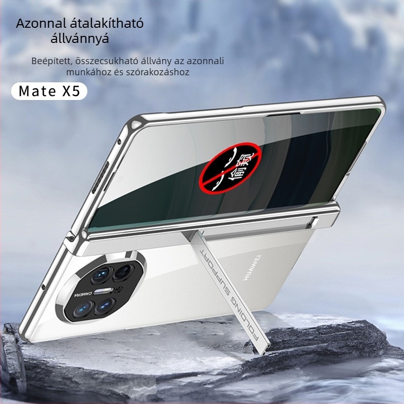 Huawei MateX5 átlátszó TPU tok elektroplátolt felülettel, a hajtogatható kijelzőhöz, beépített kijelzővédő, teljes védelem