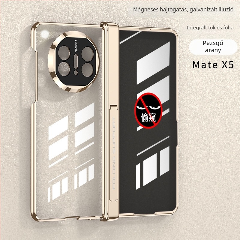 Huawei MateX5 átlátszó TPU tok elektroplátolt felülettel, a hajtogatható kijelzőhöz, beépített kijelzővédő, teljes védelem