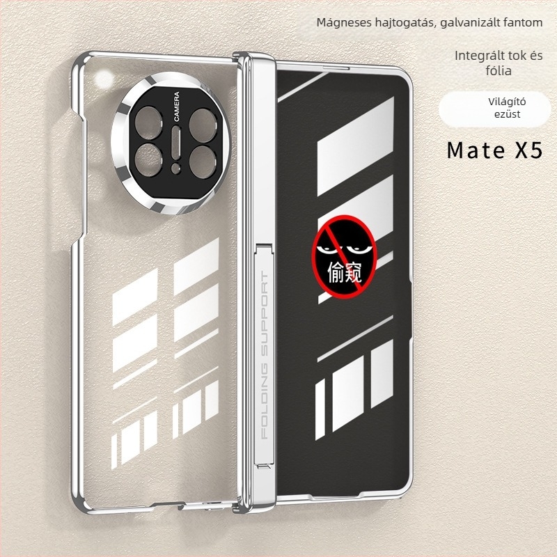 Huawei MateX5 átlátszó TPU tok elektroplátolt felülettel, a hajtogatható kijelzőhöz, beépített kijelzővédő, teljes védelem