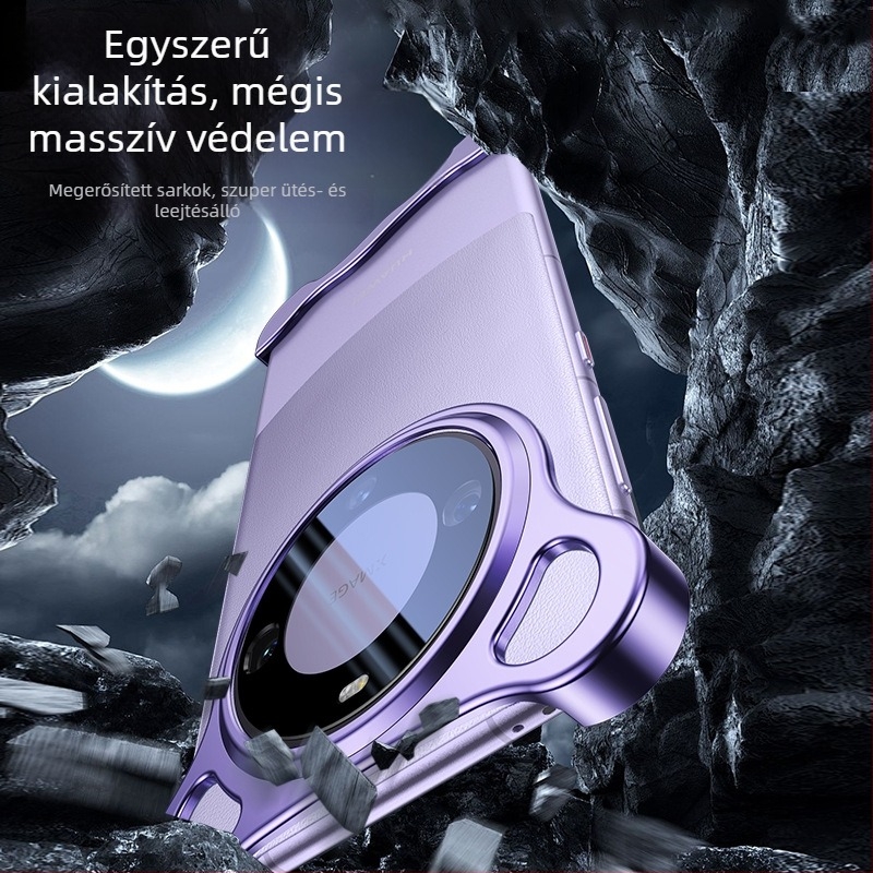 Huawei Mate70 keret nélküli telefonvédő alumínium-ötvözetből, ütésálló, lencsevédő fóliával, P70 Ultra