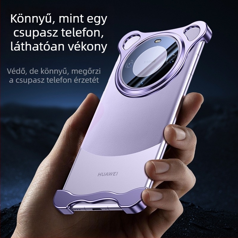 Huawei Mate70 keret nélküli telefonvédő alumínium-ötvözetből, ütésálló, lencsevédő fóliával, P70 Ultra