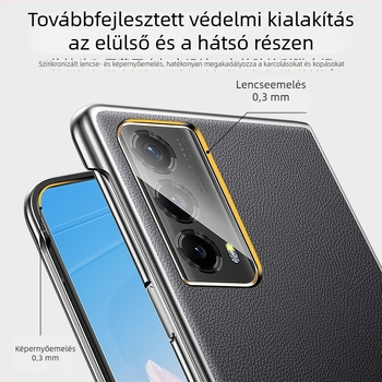 Honor Magic Vs 2 telefonvédő tok elektroplatinált éllel, műbőr, védelem a hajtogatható kijelző számára, kemény tok teljes lefedettséggel