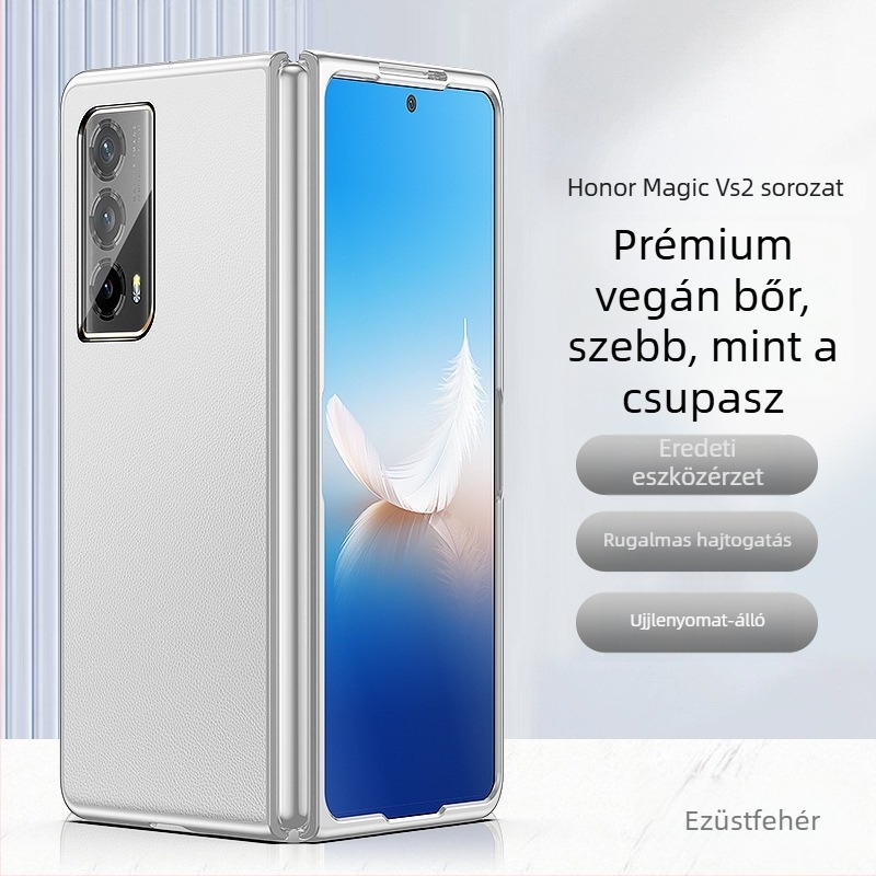 Honor Magic Vs 2 telefonvédő tok elektroplatinált éllel, műbőr, védelem a hajtogatható kijelző számára, kemény tok teljes lefedettséggel