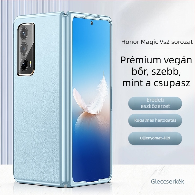 Honor Magic Vs 2 telefonvédő tok elektroplatinált éllel, műbőr, védelem a hajtogatható kijelző számára, kemény tok teljes lefedettséggel