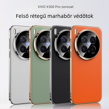 Vivo X300 Pro teljes körű védőtok luxus valódi bőrből, lencsevédelmet biztosítva