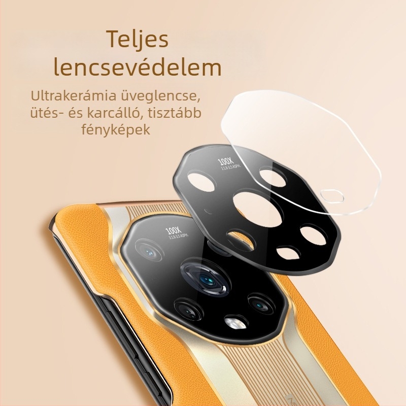 Honor Magic4 Pro-hoz készült bőrtok, teljes védelmet nyújtó objektívvel, ütésálló, kézzel készített, Porsche-stílus