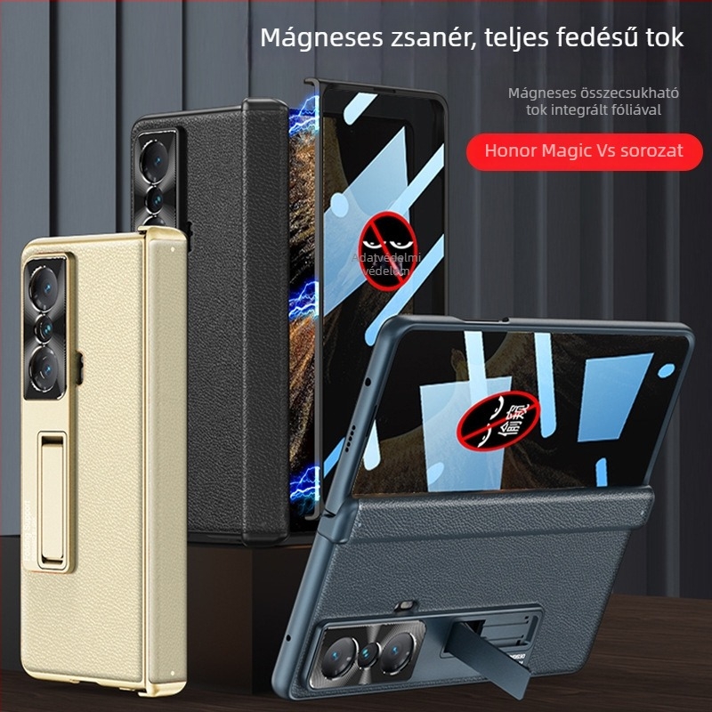 Honor Magic Vs flip tok, teljes védelem, magánéletvédő pajzs, anti-drop védelem, zsanér, műbőr