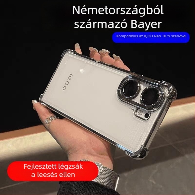 Telefon tok – Szilikon, Egyszerű kialakítás, Négy sarkos ütésállóság, OPPO-kompatibilis, Objektívvédő fólia