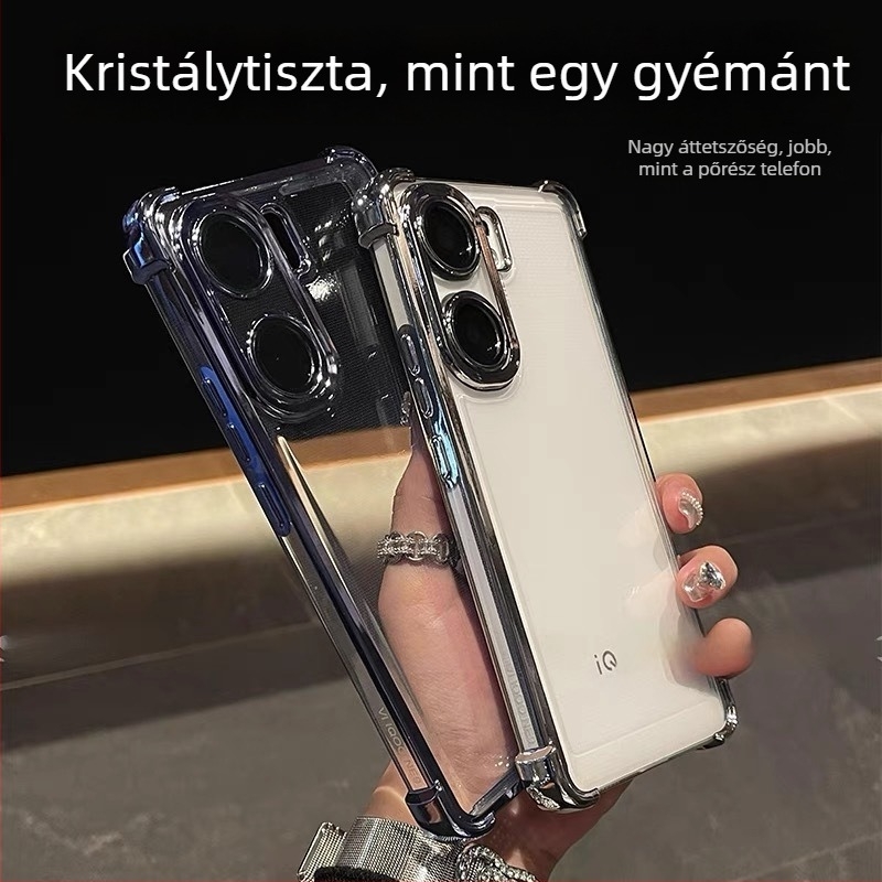 Telefon tok – Szilikon, Egyszerű kialakítás, Négy sarkos ütésállóság, OPPO-kompatibilis, Objektívvédő fólia