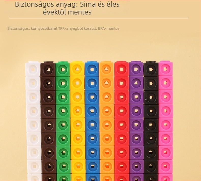 Kihajtható és összeszerelhető házépítő blokkok grafikus csatlakozókkal — 3D építőjáték korai matematika fejlesztéséhez, anyag: TPE