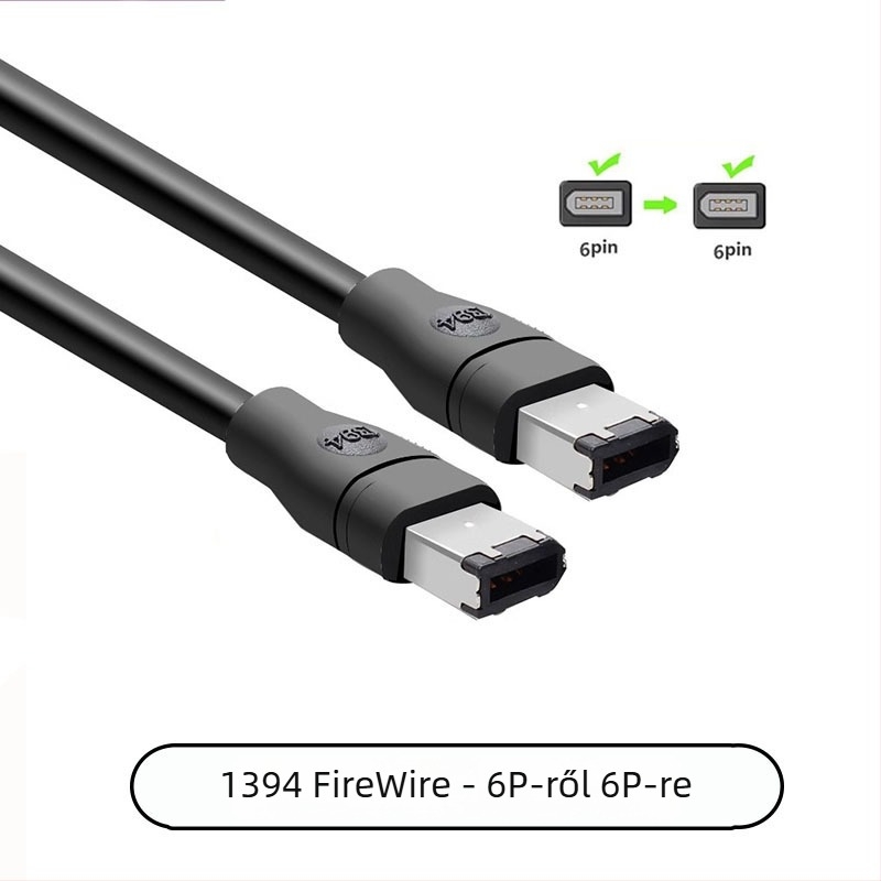 IEEE 1394A adapter kábel ipari kamerákhoz és capture kártyákhoz, FireWire 4P/6P/9P, réz vezető
