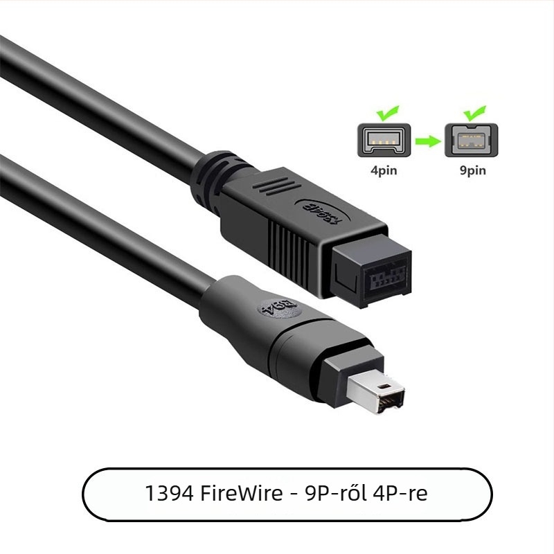 IEEE 1394A adapter kábel ipari kamerákhoz és capture kártyákhoz, FireWire 4P/6P/9P, réz vezető