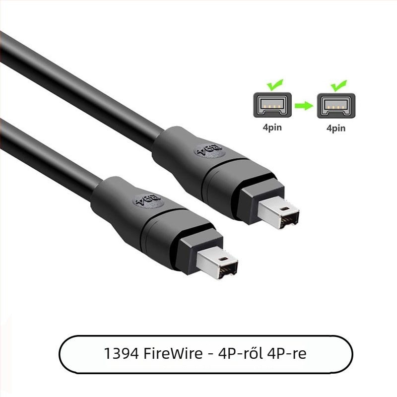 IEEE 1394A adapter kábel ipari kamerákhoz és capture kártyákhoz, FireWire 4P/6P/9P, réz vezető
