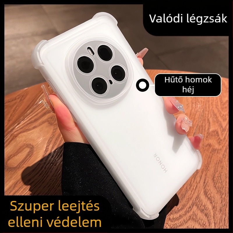 Ultra vékony hőelvezető tok Honor Magic6 és Magic7 Pro számára, matt felület, GT Pro lencse védelem, teljes lefedettség, légzsákos védelem Magic5/4-hez, prémium védő tok