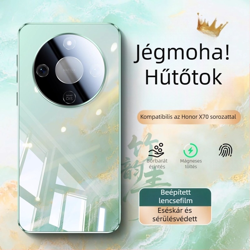 Teljes körű védőtok: luxus stílus, üveg anyag, Huawei-kompatibilis