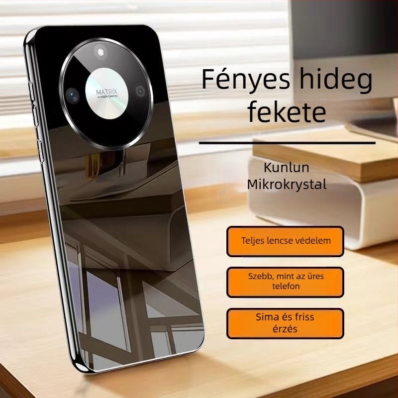 Teljes körű védőtok: luxus stílus, üveg anyag, Huawei-kompatibilis