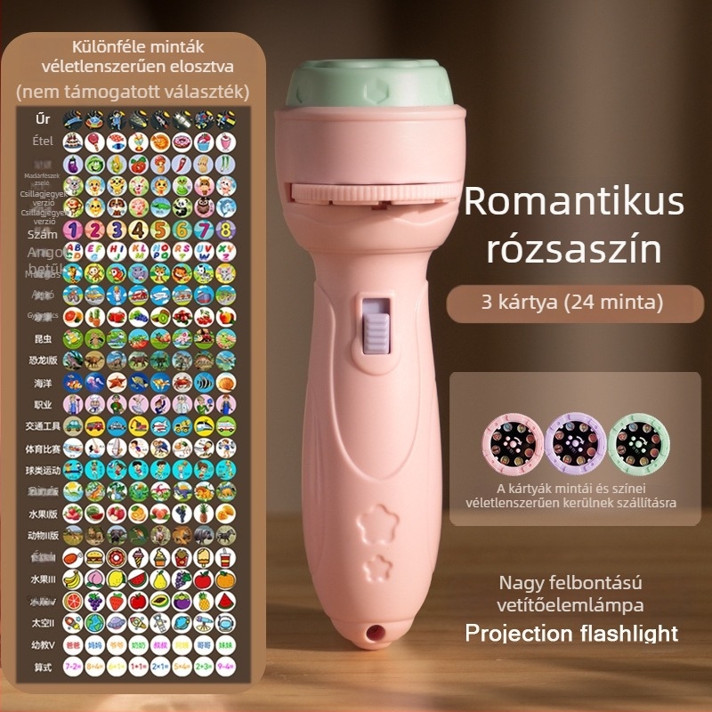 LED-projekciós gyerekjáték zseblámpa | dinamikus fényhatások | interaktív tanulás és vizuális fejlesztés | 15-35 éveseknek