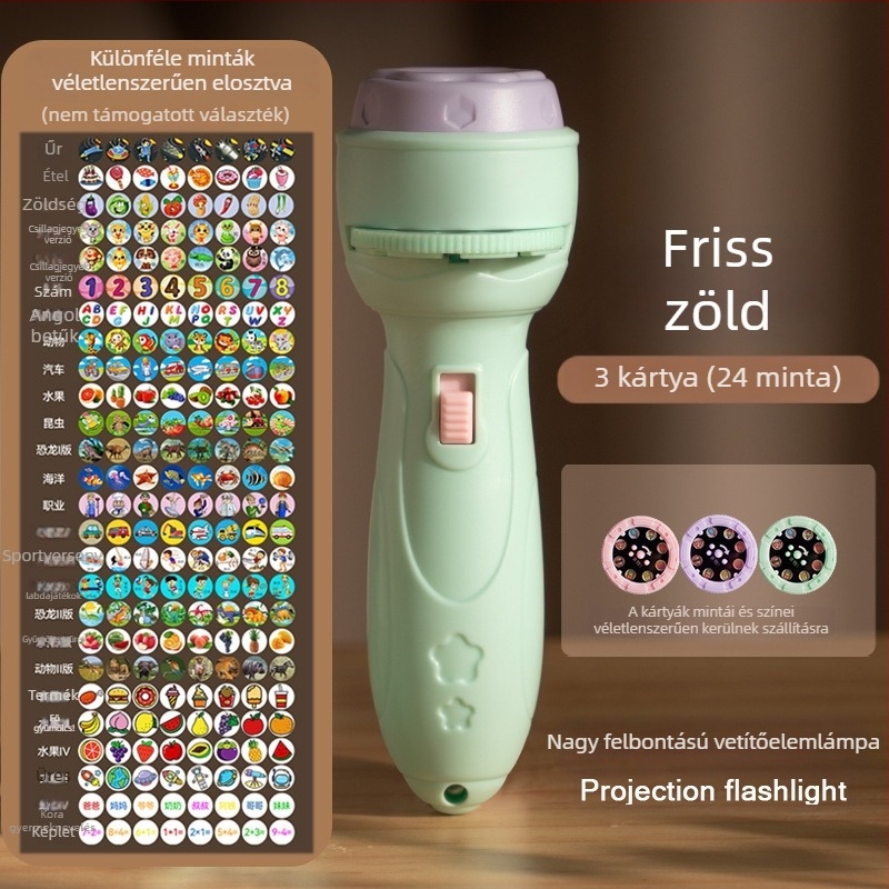 LED-projekciós gyerekjáték zseblámpa | dinamikus fényhatások | interaktív tanulás és vizuális fejlesztés | 15-35 éveseknek