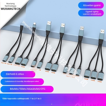 Formless USB-C 3-portos hub OTG‑vel, laptop dokkoló állomás, univerzális kompatibilitás, hat OTG konfiguráció