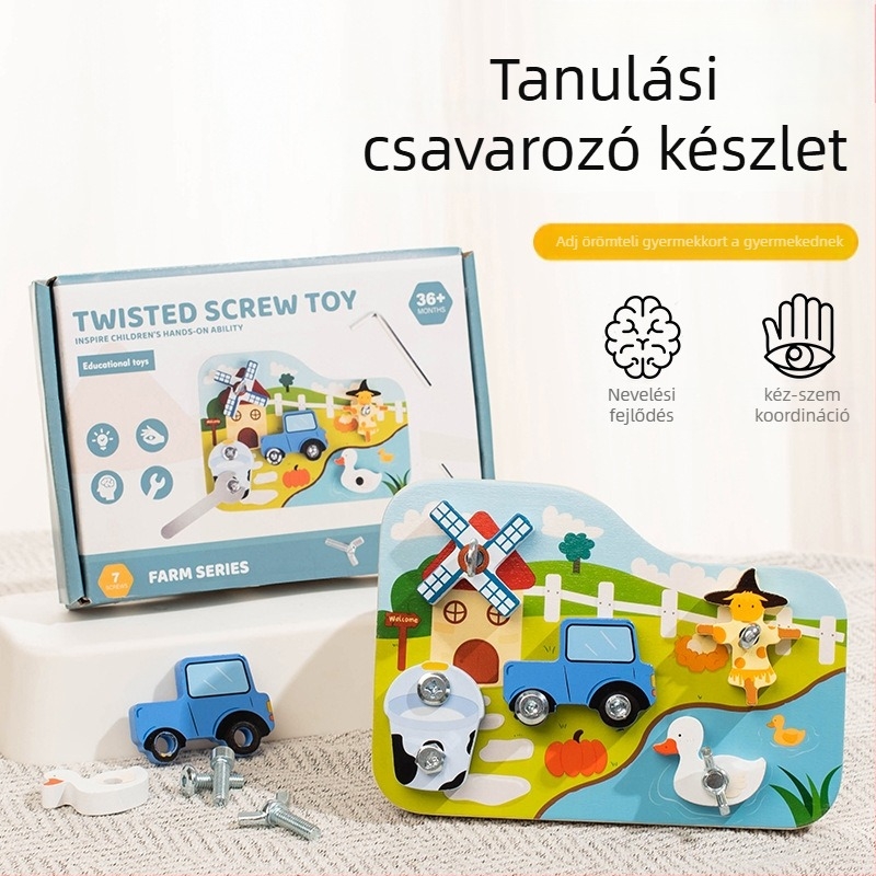 Oktatási fából készült blokk játék szavaképítéshez 4–6 éveseknek, juharfából, 0–38 darab, színes dobozos csomagolás