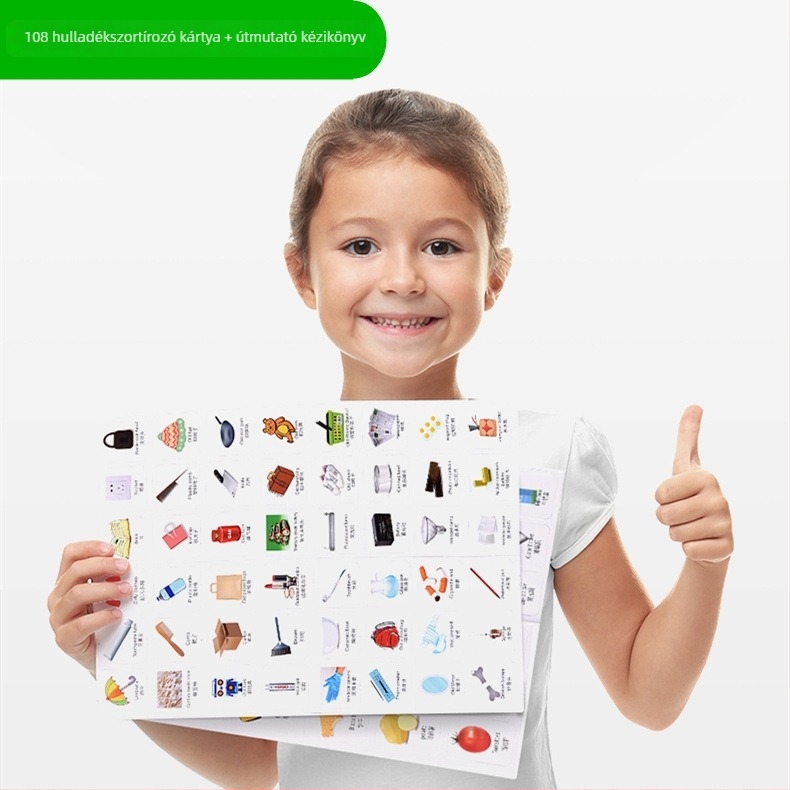 Asztali szemétrendező játék gyerekeknek – Oktató szelektáló játék, 4–6 éveseknek, műanyag, nem elektromos