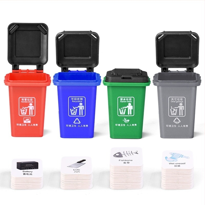 Asztali szemétrendező játék gyerekeknek – Oktató szelektáló játék, 4–6 éveseknek, műanyag, nem elektromos