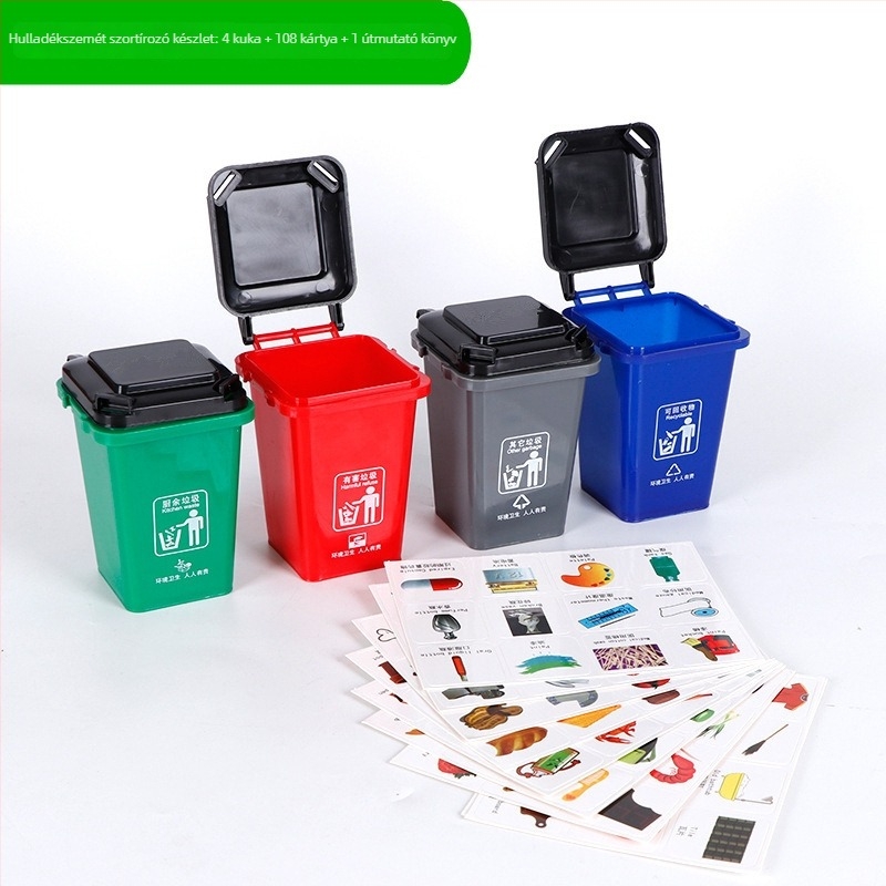 Asztali szemétrendező játék gyerekeknek – Oktató szelektáló játék, 4–6 éveseknek, műanyag, nem elektromos