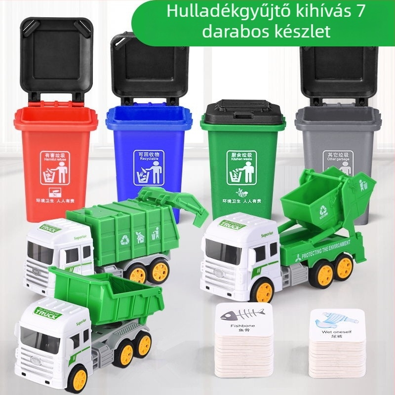 Asztali szemétrendező játék gyerekeknek – Oktató szelektáló játék, 4–6 éveseknek, műanyag, nem elektromos