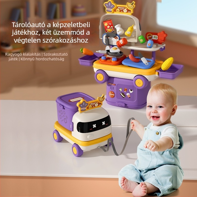 Képzeletbeli konyha játék készlet – műanyagból, oktató és interaktív, 4–6 éveseknek