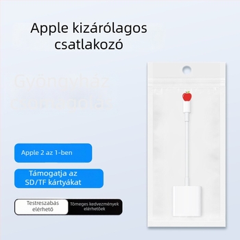 Külső kétportos SD/TF kártyaolvasó okostelefonokhoz és számítógépekhez, kompatibil iPhone 15-tel és Huawei telefonokkal, Type-C/Apple interfész