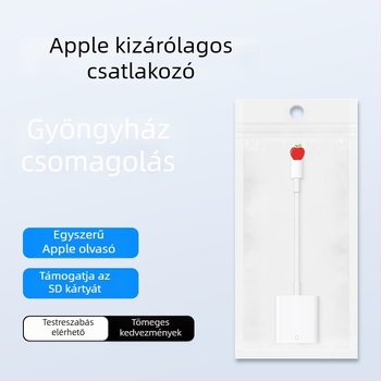 Külső kétportos SD/TF kártyaolvasó okostelefonokhoz és számítógépekhez, kompatibil iPhone 15-tel és Huawei telefonokkal, Type-C/Apple interfész
