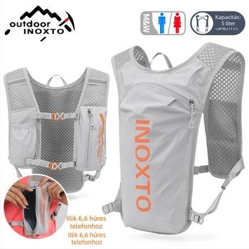 Sport hátizsák futáshoz és túrázáshoz, 5L-es hidratációs rekesz, nylon anyag, uniszex kialakítás, légpárnás vállpántok, modell 591