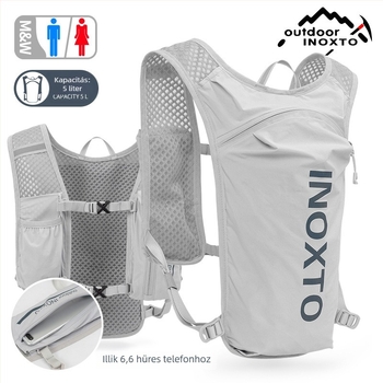 Sport hátizsák futáshoz és túrázáshoz, 5L-es hidratációs rekesz, nylon anyag, uniszex kialakítás, légpárnás vállpántok, modell 591