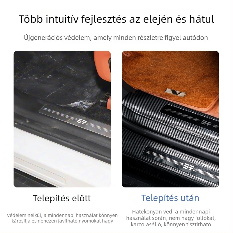 Karbon szálas belső dekoráció: ajtó küszöbök és üdvözlő pedál védő ragasztója G700-hoz — kompatibilis a Jietu Zongheng G700-hoz, automata váltó, modell 2025