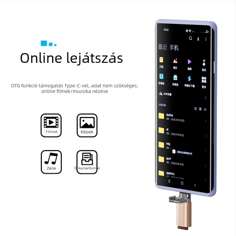 TF kártyaolvasó 2 az 1-ben USB, Type-C és Lightning interfészekkel okostelefonokhoz és tabletekhez