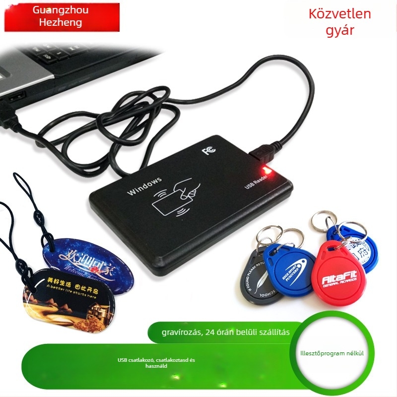 IC intelligens kártyaolvasó - érintés nélküli 13,56 MHz, 5V, 8K memória, olvasási idő 106 ms, kompatibilis M1/S50/S70 kártyákkal