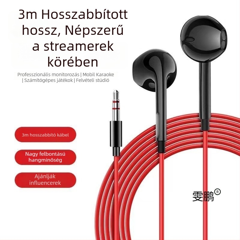 Monitorozó fejhallgató, fél-fülbe illeszkedő, 3,5 mm-es jack, közvetlen csatlakozás, modell 034