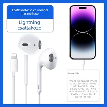 Type-C vezetékes fülhallgató Apple 7-16 Pro-hoz, In-Ear, 120 cm kábel, 110 dB érzékenység