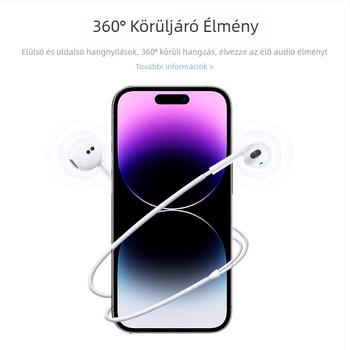 Type-C vezetékes fülhallgató Apple 7-16 Pro-hoz, In-Ear, 120 cm kábel, 110 dB érzékenység